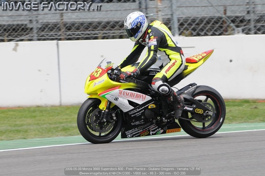 2009-05-09 Monza 3669 Superstock 600 - Free Practice - Giuliano Gregorini - Yamaha YZF R6